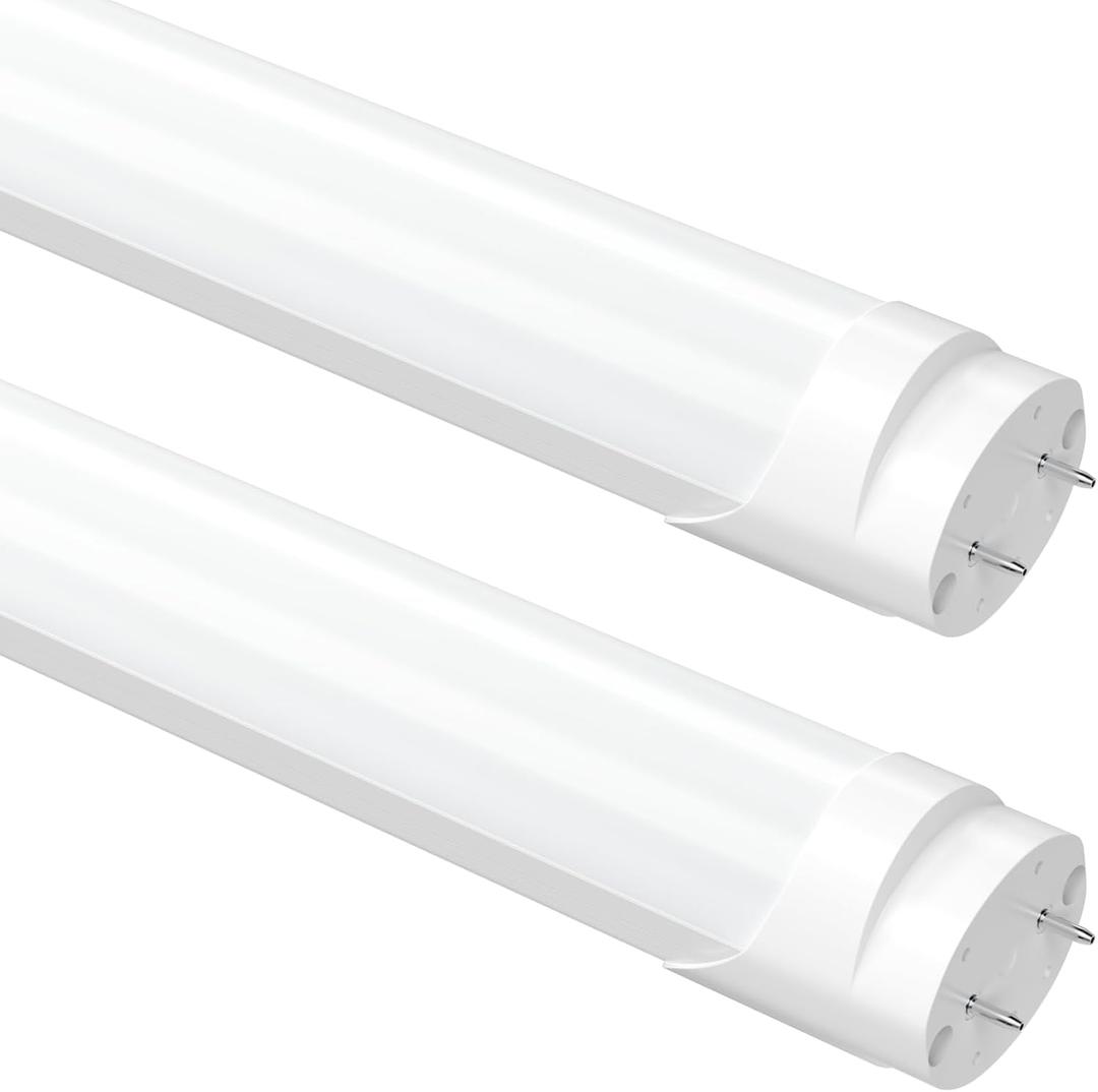 Fluorescent Light Bulbs 48 Inch, T8 LED Bulbs 4 Foot Type A+B, 24W 3200LM 4100K Cool White, F32T8 or F40T12 LED 4FT Replacement, Plug and Play or Ballast Bypass, Double or Single End Powered, 2-Pack