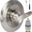 Replacement for Delta Classic 13 Series Single-Function Trim Kit T13010 Shower Handle for Delta R10000 Series Shower Valve Used for Shower Faucet Systems Brushed Nickel (Cartridge included)