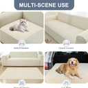 Waterproof Couch Cover for Dogs Washable, Non Slip Back Sectional Sofa Covers for 3 Cushion Couch Pet Friendly, Soft Dog Bed Cover. (Cream White, 30" x 30")