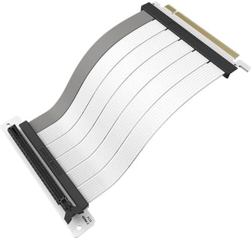 Cooler Master MasterAccessory Riser Cable PCIe 4.0 x16 200mm V2 White, PCIe 4.0 | Older Compatible, EMI shielded 30 AWG, TPE Cable Sleeves, Protective ABS Casing for GPU Card (MCA-U002R-WPCI40-200)