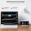 3 Pack USB C Wall Charger, 20W Durable Dual Port QC+PD 3.0 Power Adapter, Double Fast Plug Charging Block for iPhone 14/15/16/17 Pro/Pro Max/Plus, XS/XR/X, Watch Series 8/7 CubeWhite