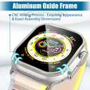 2 x AGVEE 2 Pack Screen Cover Protector for Apple Watch Ultra 2nd 1st 49mm, 9H Tempered Glass with Titanium Aluminum Alloy Frame Bumper Case Cover, Original Touch Sensitive iWatch Film, Original