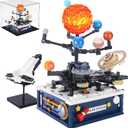 Solar System Model Building Blocks Sets with Acrylic Display BoxTechnic Space Earth Moon and Sun Orrery Educational Planet Toys for Science Experiments Learning Kits 775 Pieces (Tyxdz)