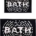 Black and White Non-Slip Bathroom Rug, Soft Absorbent Bath Mat, Machine Washable and Quick-Drying, Perfect for Bathtub, Bedroom, Shower, and Living Room, 20" x 32"