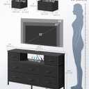 SONGMICS BELLAH Collection - Dresser for Bedroom with Outlets and LED Lights, TV Stand for TVs Up to 55 Inches, Chest of Drawers, 8 Drawers, Steel, Industrial, Modern, Ink Black ULGS433BH02S