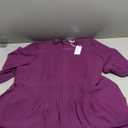 Wldrsd Solid Color Relaxed Dresses 2025 Women's Casual 3/4 Sleeve Crew Neck Flowy Swing A Line Dresses with Pockets, Size medium, color purple , medium