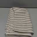 jinchan Striped Linen Kitchen Curtains 24 Inches Tier Curtains Farmhouse Modern Cafe Style Small Window Treatments Airy Light Filtering Rod Pocket for Living Room Bathroom 2 Panels Taupe Grey