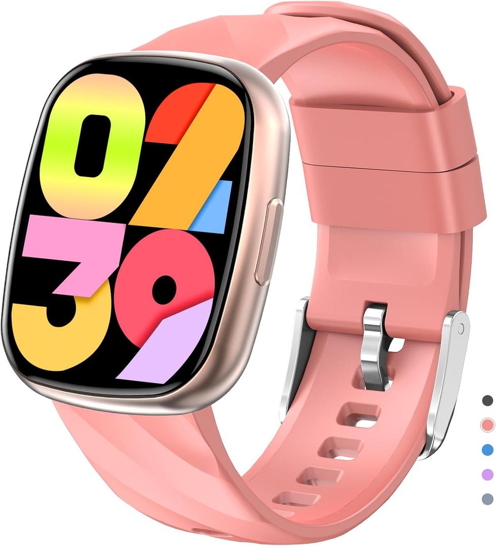 Smart Watch for Kids, Kids Fitness Tracker Watch for Boys Girls Ages 5-15, Activity Tracker, Heart Rate Sleep Monitor, IP67 Waterproof, Pedometer, Sport Modes, Puzzle Game, S60K Rose Gold