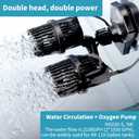 hygger 2100GPH Double Head Aquarium Wave Maker, Quiet 5W Aquarium Circulation Pump, with Strong Magnetic Suction Base, 360Adjustable Power Head, for 40~110 Gal Tank