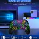 Gammeefy Switch 2 Controller, Wireless Switch Pro Controller for Nintendo Switch/Lite/OLED, 9 Color Adjustable LED Switch Remote Compatible with Windows PC/Android/IOS with Bluetooth receiver