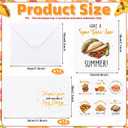 12 PCS Funny Camp Greeting Cards with Envelopes 6 Unique Food Themed Designs Eggs Chips Taco Pie Burger Pizza Summer Camp Greeting Cards for Office Family Holiday Encouragement Gifts