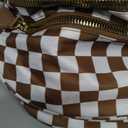 Black and White Checkered Crossbody Bum Bag for Women,Spacious Checkered Purse Fanny Packs Belt Bag Sling Bag with Shoulder Strap (Brown Checkered)