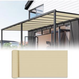 SunnyRoyal 8'x25' Sun Shade Fabric Roll UV Block Shade Cloth Sun Screen Pergola Shade Cover for Outdoor Patio Backyard Garden (Beige)