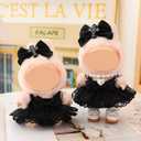 4 Piece Dress Set for Monster Dolls 2025 Halloween Gothic Costume Rock n Roll Style Black Lace (No Doll) (Black Shoe Set)