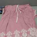 Women's Printed Nightgown, V-Neck Short Sleeve Midi Sleep Dress with Pockets, Loose Fit Comfortable Loungewear XL