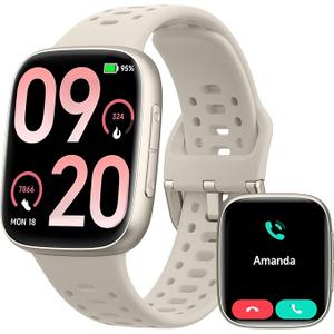 Smart Watches for Women/Men Android iPhone, [1.85" AMOLED Screen] Smartwatch Fitness Tracker 3ATM Waterproof with Bluetooth Calls, AI Control, Heart Rate/SpO2/Sleep Monitor