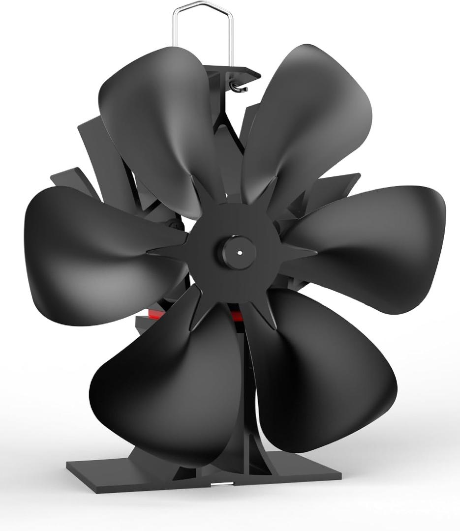 Signstek Large Wood Stove Fan, 6 Blades Big Size Fireplace Burner Heat Powered Fan for Biggger Room, Silent Operation,Circulation for Wood/Log Burner/Pellet Stove