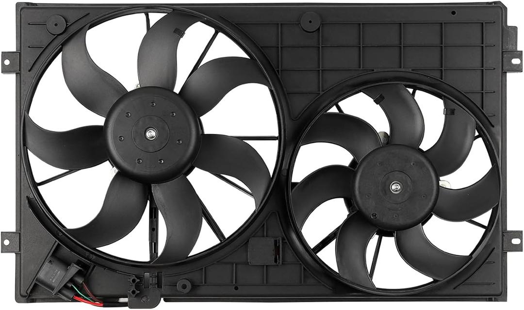 Radiator Cooling Fan Assembly for Volkswagen Beetle 2012-2019 for Volkswagen Jetta 2007-2018 for Volkswagen Golf 2010-2014 for Volkswagen Rabbit 2006-2009