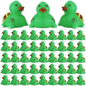 PullCrease Rubber Duck 2 Inch Duck Bath Toy Floating Rubber Ducky Adorable Rubber Duck Party Supplies for Ducky Birthday Party Gift Nature Birds Lovers Duck Hunting Decoration(48 Pcs,Sea Turtle)