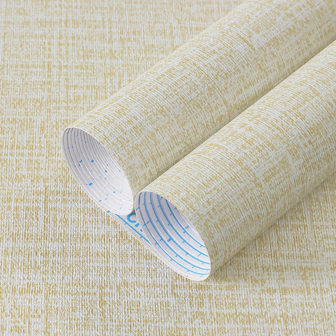 Guvana Grasscloth Peel and Stick Wallpaper Cream Textured Contact Paper Modern Removable Self Adhesive Wall Paper Thicken Fabric Faux Linen Wallpaper for Bathroom Wall Covering Vinyl 197inx15.7in
