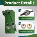 2 PCS Front CV Axle Shaft Assembly Compatible with Pilot V6 2009 2010 2011 3.5L MDX V6 2007 2008 2009 3.7L Left Right Driver Passenger Side FWD 44305STXA02 44306STXA02
