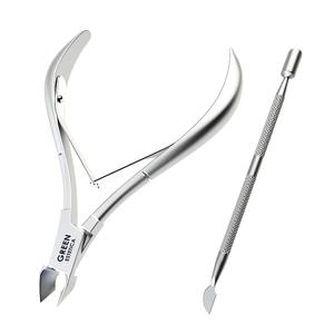 Professional Cuticle Trimmer with Cuticle Pusher Nail Cuticle Remover Nipper Silver Stainless Steel Sharp Blades Manicure Tools with Double Spring Nail Care Pedicure Nail Tools Home Spa (Silver)