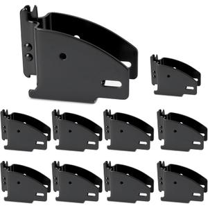 10 Packs Black E-Track Wood Beam End Socket, E Track Accessories Wood Beam Brackets Fit for 2x4 2x6 in Cargo, Truck, Trailer, Storage Lumber Bracket Tie-Down Systems, Shelf Brackets