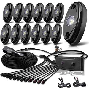 R1 Pure White Rock Lights Kit with Switch Wire Harness 12PCS Super Bright LED Rock Lights White for Offroad Trucks ATV UTV SUV High Power Underglow Under Body Light Waterproof Shockproof