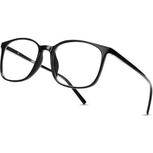 Gaoye Blue Light Blocking Glasses Women/Men, Computer Gaming Fake Eyeglasses Anti UV Ray-Spring Hinge (**Black)