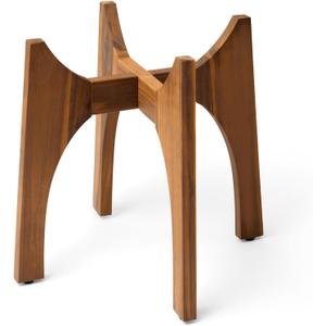 KUTE NEST 17" H x 19.3" W Acacia Solid Wood Plant Stand - Walnut | High - Medium, Outdoor & Indoor Use, Mid Century Plant Holder, Ideal for Corso & Arco Planter, Walnut Finish for Modern Home