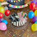 42 Pcs Witch Party Decorations Kit - Halloween Cake Toppers with Black Balloons, Silver Crown, Witch Hat & Glitter Balls for Birthday, Fantasy Party Supplies (Transparent ball+Silver Crown)