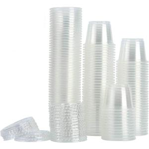200-1oz Clear Polypropylene Small Plastic Containers | cups | with lids