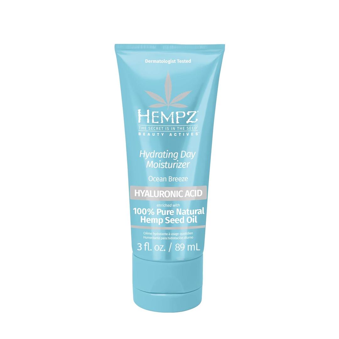 Hempz Ocean Breeze Hydrating Daily Moisturizer - Hydrating Day Cream Rich with Minerals, Vitamin C, & Hempseed Oil to Hydrate & Repair Extremely Dry or Sensitive Skin, for Face & Body, 3 Oz