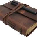 Leather Journal Notebook for Men & Women,A5 Size Diary,6.2x8.5 Inch, Vintage Style Personalized Journal for Gift, Genuine Leather Bound Notepad for Travel Journal to Write,240 lined Pages, Rustic Brown