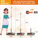 Chabatree Window Squeegee Cleaner Set 2-in-1 Window Cleaning Tool with Extendable Pole, Window Cleaning kit with Bendable Head for Indoor & Outdoor Glass for Car Indoor Outdoor High WindowsKit1.0
