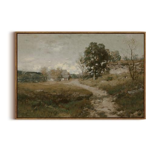 InSimSea Framed Canvas Wall Art, Vintage Countryside Landscape Farmhouse Decor, Wall Art for Living Room, French Country Decor, 24"x36"