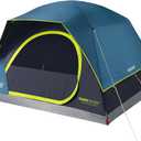 Coleman 4 Person Skydome Dark Room Tent with Rainfly, 5 Minute Setup, Blocks 90% of Sunlight, 20% More Headroom Than Traditional Tents (PFAS-Free)