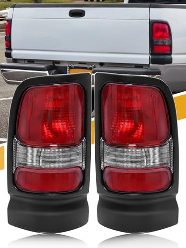 Tail Light Assembly Compatible with Dodge RAM Pickup 1500 2500 3500 1994-2001 1994 1995 1996 1997 1998 1999 2000 2001, Factory-OE-Style RAM Rear Lamp, W/O Bulb, Driver and Passenger Side, Pair