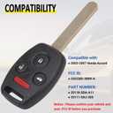 Vurkcy Keyless Entry Remote Control Uncut Car Ignition Key Fob Compatible with Honda Accord 2003-2007, Replacement for OUCG8D-380H-A, 4 Button