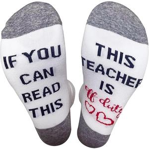 If You Can Read This This Socks For Women Teacher Off Duty Gift Socks, Gray