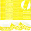 Henoyso 600 Pcs Saturday Paper Wristbands Event Admission Paper Bracelets Numbered Waterproof Party Armbands for Events Day of The Week(Yellow)