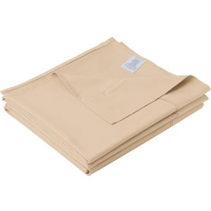 Cotton Twin Flat Sheet Only, 600 Thread Count 100% Egyptian Cotton Top Sheet 1Pcs, Cool & Breathable Flat Bed Sheets Wrinkle, Fade, Stain Resistant (Deep Beige Twin)