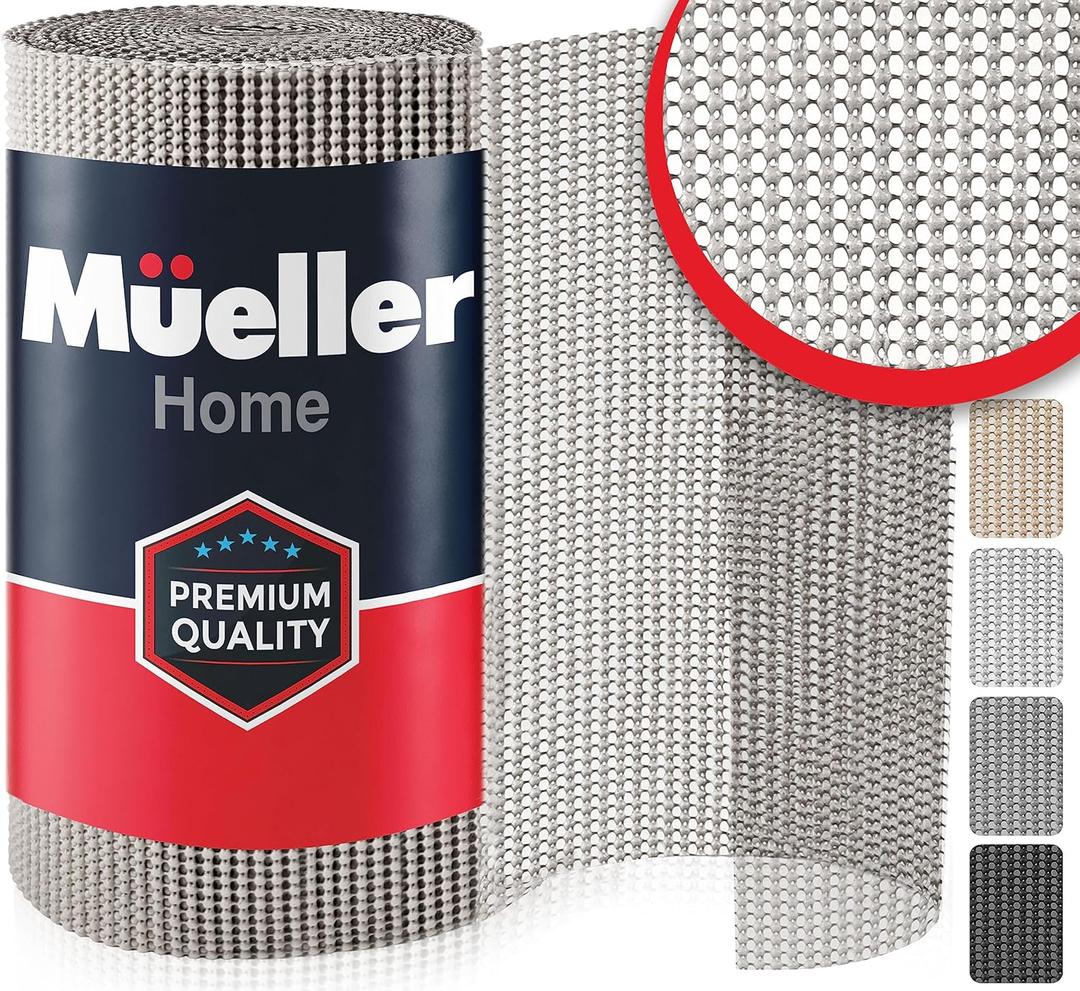 Ultra-Premium Drawer and Shelf Liner, 12 Inch x 20 FT Heavy-Duty and Slip-resistant Liner, Durable Non Adhesive Waterproof Roll, for Drawers, Kitchen, Cabinets, Shelves, Desks, Light Grey