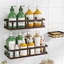 Shower Caddy Adhesive,No Drill Bathroom Organizer,Large Capacity Rustproof Shelves for Inside Shower,Bathroom Organizers and Storage, Bronze, X-Large
