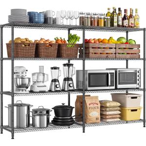 IZEUK 4-Tier 34 Inch Wide Storage Shelf, Heavy Duty Metal Wire Shelving, 4 Tier, 15.7" D*33.5" W*59.5" H