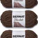 Bernat Blanket Taupe Yarn - 3 Pack of 150g/5.3oz - Polyester - 6 Super Bulky - 108 Yards - Knitting/Crochet