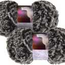 2 Pieces Skeins Soft Fur Yarn Fuzzy Fur Yarn Chunky Fluffy Faux Fur Yarn Eyelash Yarn Cream Fur Yarn for Crochet Blanket Rug Clothes Knitting Project, 30 Meter and 50 Gram for Each (Black with White)
