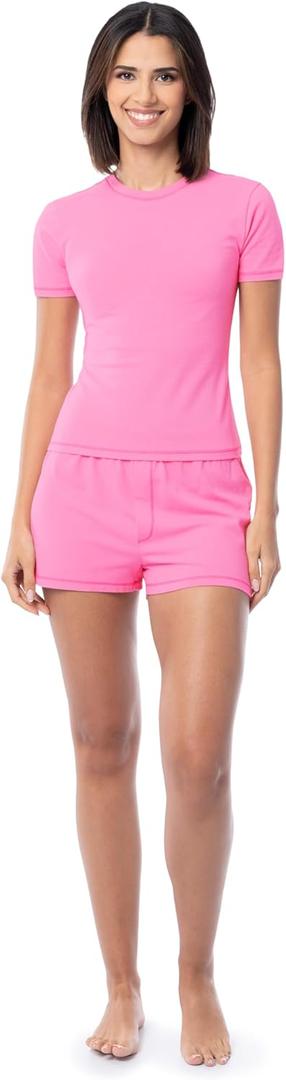 Fruit of the Loom Women's Energize Short Sleeve Tee and Shorts Sleep Pajama Set (4X)