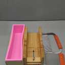 42oz Loaf Soap Making Supplies Kit, Included Adjustable Wooden Cutting Box + Rectangular Loaf with Wooden Box Stainless Steel Wavy+Straight Cutter  Silicone for DIY Soap Making