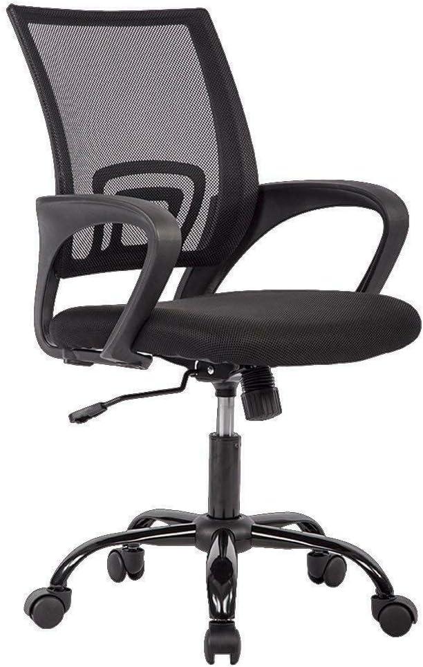 BestOffice Office Chair Ergonomic Cheap Desk Chair Mesh Computer Chair Lumbar Support Modern Executive Adjustable Stool Rolling Swivel Chair for Back Pain (Black) (1 Pcs)